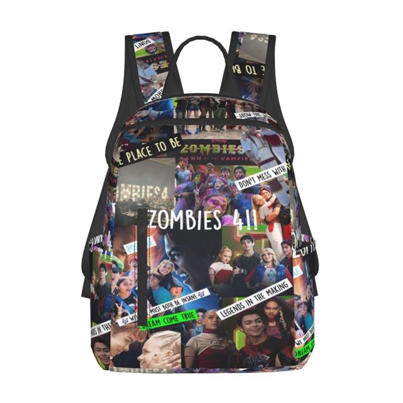 14.7in Zombio Character Backpacks Front Pocket Laptop Bag Cartoon Bags Bookbag Daypack Outdoor Travel