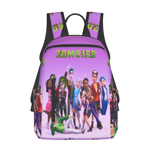 14.7in Zombio Character Backpacks Front Pocket Laptop Bag Cartoon Bags Bookbag Daypack Outdoor Travel