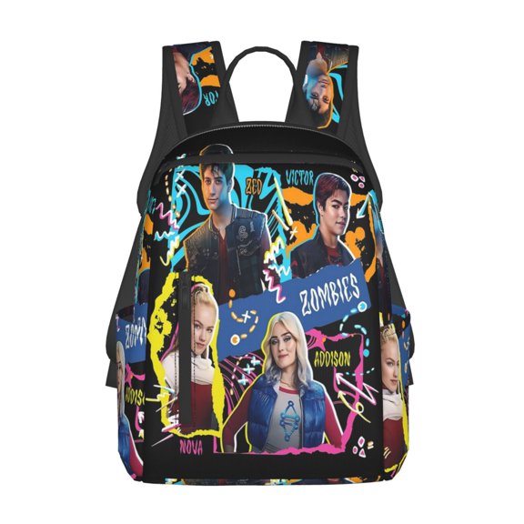 14.7in Zombio Character Backpacks Front Pocket Laptop Bag Cartoon Bags Bookbag Daypack Outdoor Travel