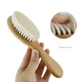 thumbnail image 1 of 14.8 4 3.5cm  New Baby Care Pure Natural Wool Baby Wooden Brush Comb Brush Baby Hairbrush Newborn Hair Brush Infant Comb Head Massager, 1 of 5