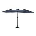 thumbnail image 1 of 14.8 Ft Double Sided Outdoor Umbrella Rectangular Large with Crank, Navy Blue, No Base, 1 of 8