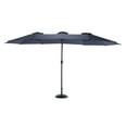 thumbnail image 1 of Double Sided 14.8 Ft Large Rectangular Outdoor Umbrella with Crank for Backyard Patio and Deck Shade (Navy Blue), 1 of 9