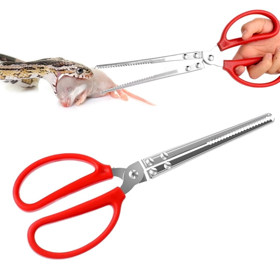 14.8" Snake Feeding Tongs, Straight Mouth Reptile Feeding Tongs, Heavy Duty Snake Feeding Tongs for Corn Ball Python Accessories, Bearded Dragon Reptile Tanks Terrarium Accessories Supplies