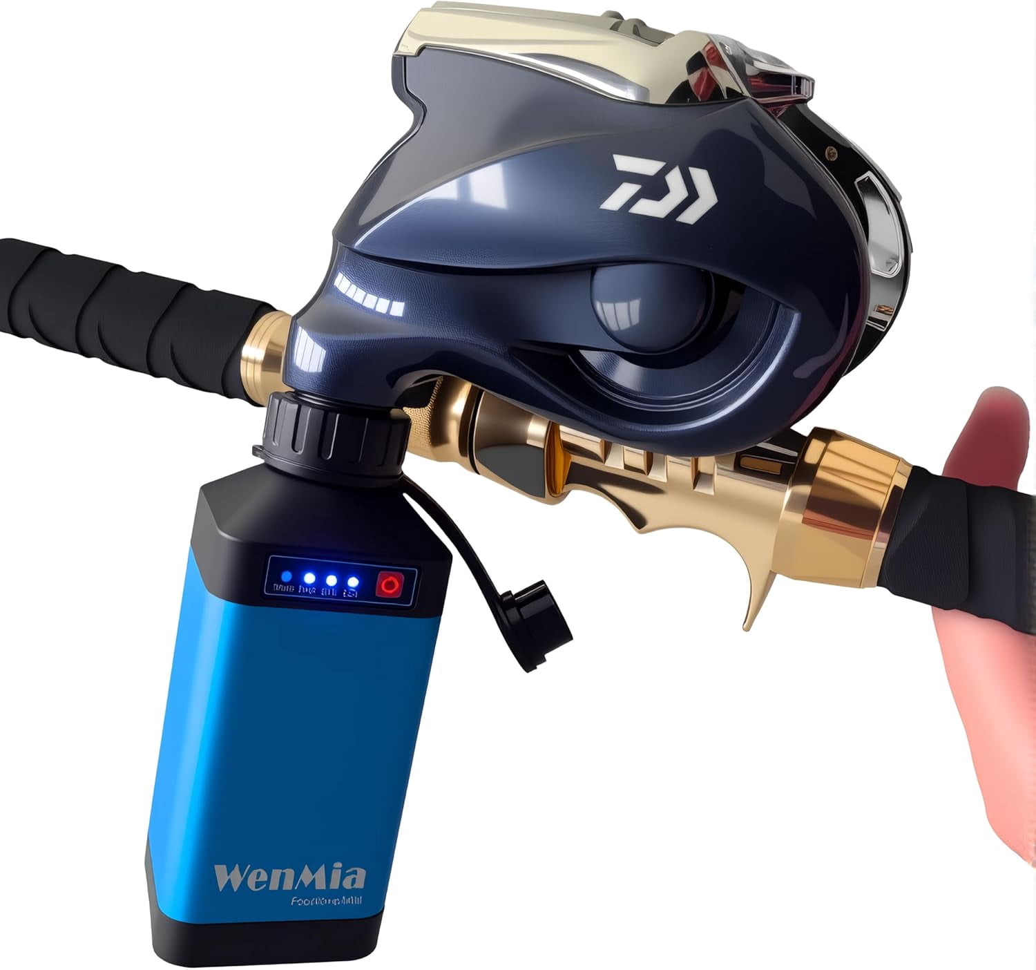14.8V Super Mini Electric Fishing Reel 5000mah Battery IP68 Waterproof Aerospace Aluminum Body Compatible for Da*iwa and Portable Design
