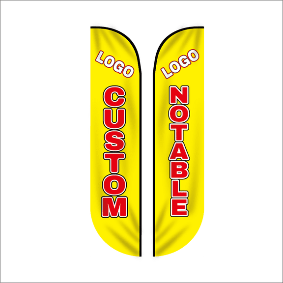 14.8ft / 4.5m Custom Feather Flag Kit with Poles In Ground for Store