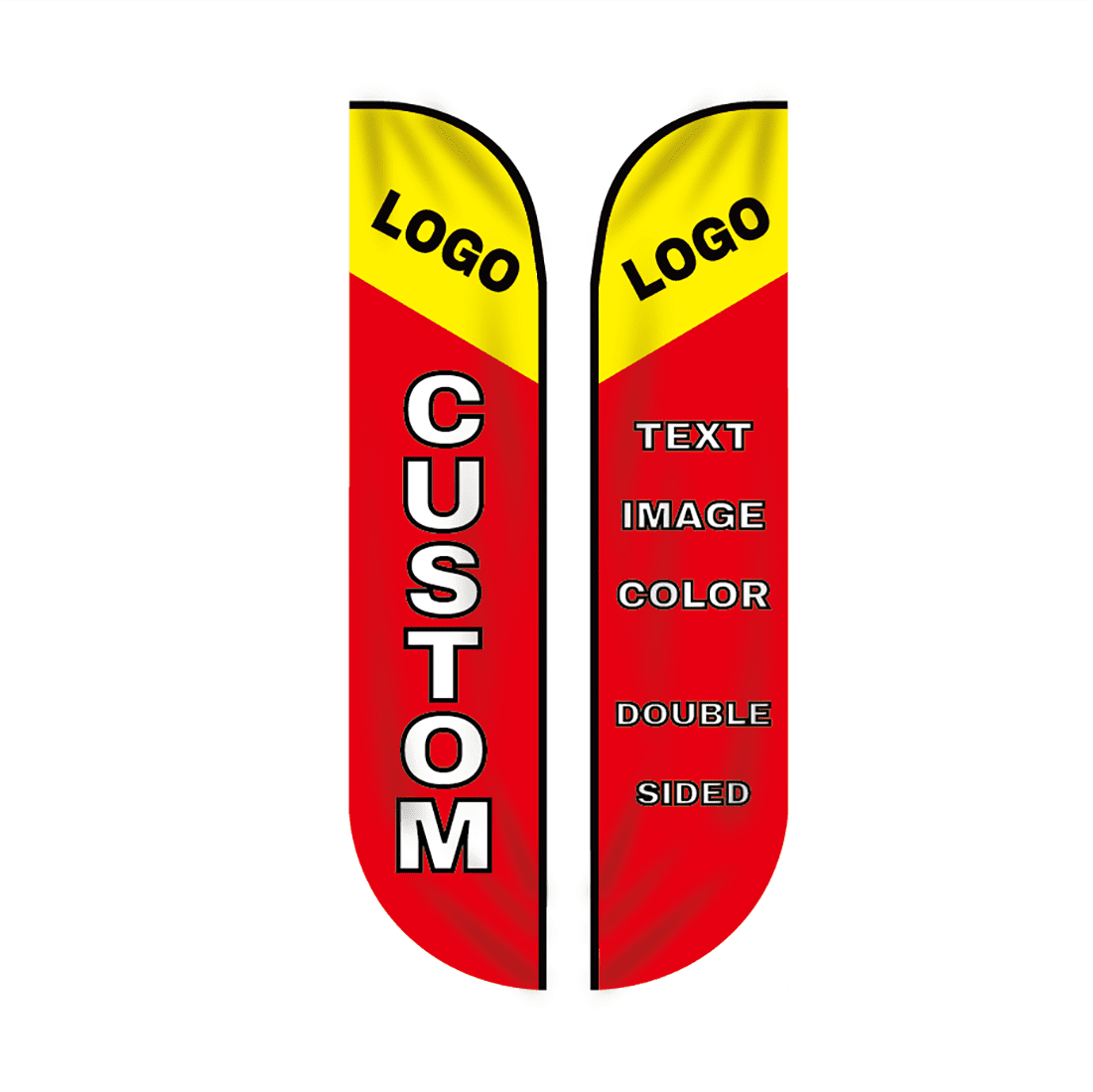 14.8ft / 4.5m Custom Feather Flag Kit with Poles Outdoor for Retail