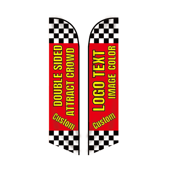 14.8ft / 4.5m Custom Feather Flag Kit with Poles Outside for Store