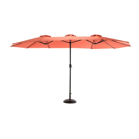14.8 Ft Double Sided Outdoor Umbrella Rectangular Large with Crank ( Orange )(No Base)