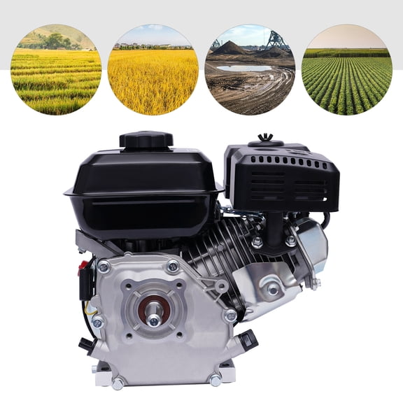 14.96*15.35*13.39 in 7.5 HP 4 Stroke 210cc Gasoline Engine Air Cooled Horizontal Gas Engine Motor Black