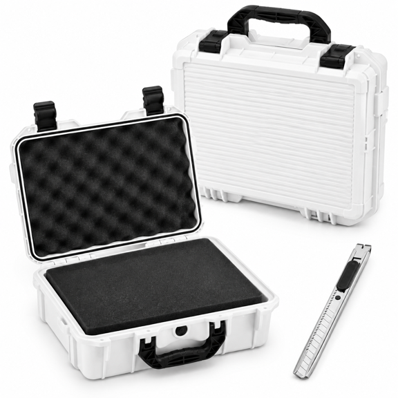 14.96 X 12.2 5.71 Inch Hard Case Grid Shell White