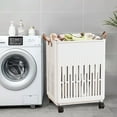 thumbnail image 1 of 14.96 x 11.22 x 19.69 in Foldable Laundry Hamper with Wheels Large Capacity Dirty Clothes Basket Bathroom Storage, 1 of 6