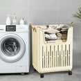 thumbnail image 1 of 14.96 x 11.22 x 19.69 in Foldable Laundry Hamper with Wheels Large Capacity Dirty Clothes Basket Bathroom Storage, 1 of 6