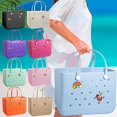 thumbnail image 1 of 14.96x5.1x12.6Inch Versatile Rubber Beach Tote for Women – Ideal for Shopping, Travel, and Sports | Organizer Accessories Bogg Bag Blue, 1 of 7