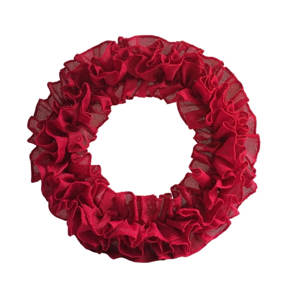 14.9Inch Valentines Red Burlap Circular Shaped Ribbon Wreath for Front Door Wall Window Party Valentine's Day Wedding Anniversary Decor