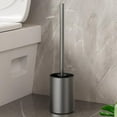 thumbnail image 1 of 14.9in Deluxe Toilet Brush with Toilet Bowl, Modern and Compact Toilet Cleaner Brush, Long Handle Bristles for Bathroom Cleaning, Sturdy, Durables and Easys to Clean(Gray), 1 of 6