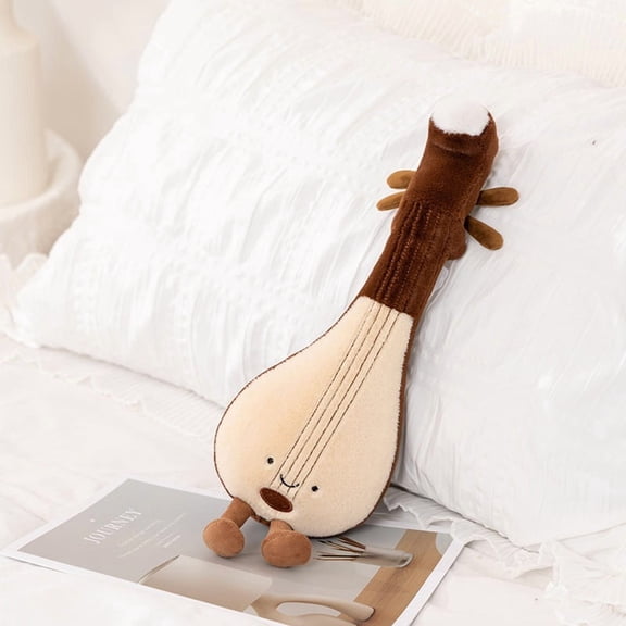 14.9in Plush Pipa Stuffed Toy Soft Musical Instrument Doll, for Music Lovers, Soft Throw Pillows Stuffed Premium Polyester Fiber Sofa Cushion Christmas Party Decor