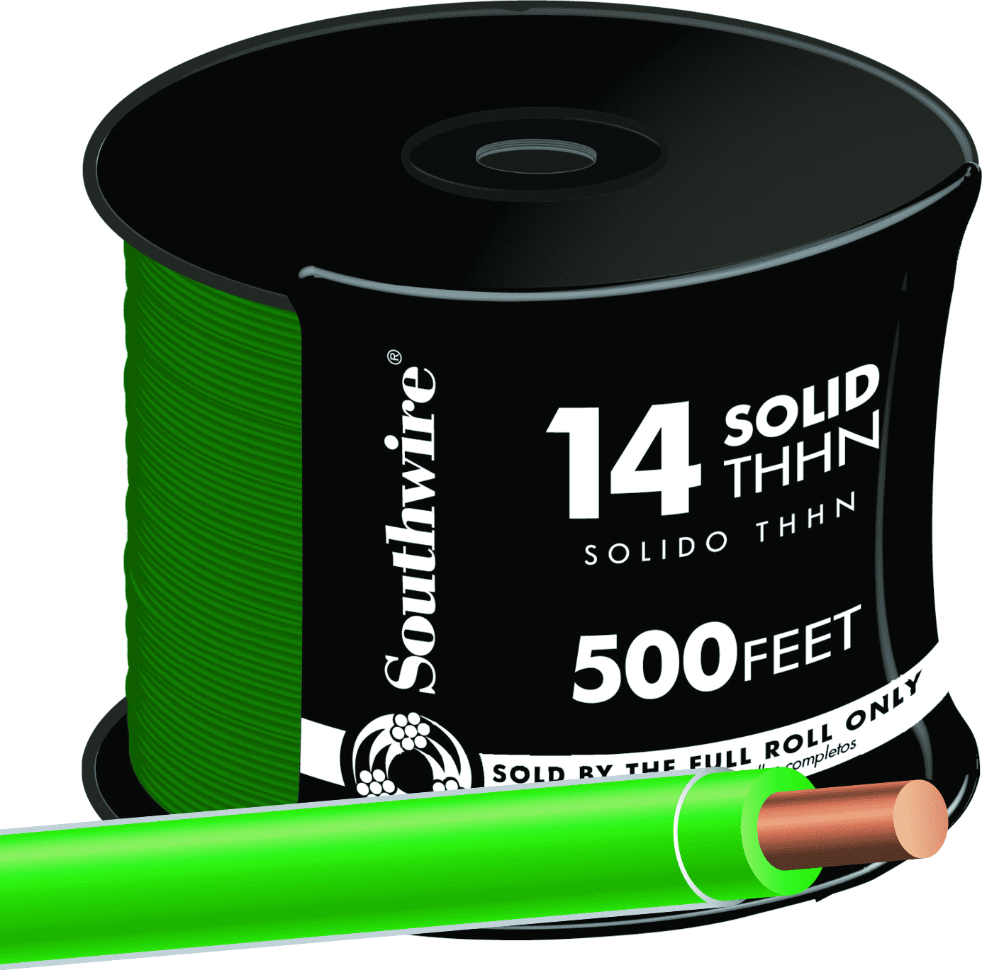 14 AWG Solid THHN Electrical Wire - Single Pack — Indoor & Outdoor Use ...