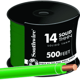 14 AWG Solid THHN Electrical Wire - Single Pack — Indoor & Outdoor Use ...
