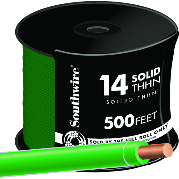 14 AWG Solid THHN Electrical Wire - Single Pack — Indoor & Outdoor Use ...