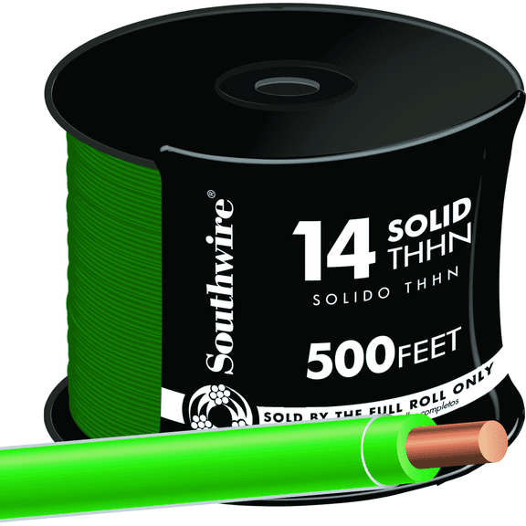 14 AWG Solid THHN Electrical Wire - Single Pack Indoor & Outdoor Use, NEC-Compliant