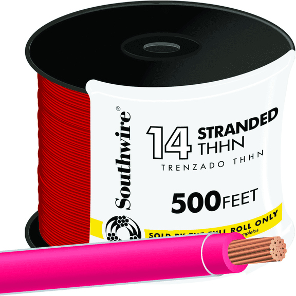 14 AWG Stranded THHN Electrical Wire - Single Pack Indoor & Outdoor Use, NEC-Compliant