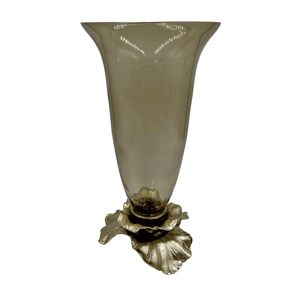 14" Aluminum Glass Decorative Flower Vase