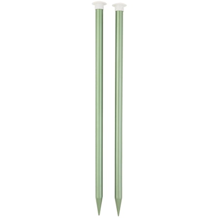 14" Anodized Aluminum Knitting Needles by Loops & Threads - US 17 Single-Point Needles for Flat Knitting - 1 Pack