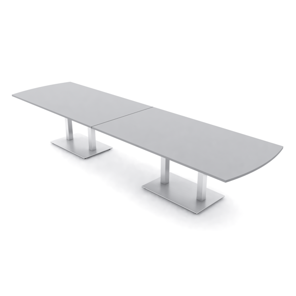 14' Arc Rectangle Modular Meeting Table Square Metal Bases w/Electric