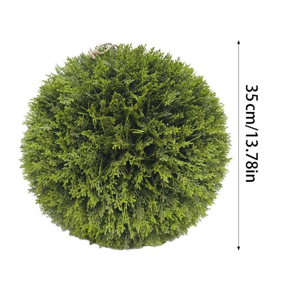 14" Artificial Cyprus Evergreen Ball - Premium Lifelike Faux Greenery, Easy Maintenance Decor