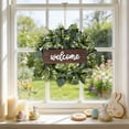 thumbnail image 1 of 14" Artificial Eucalyptus Wreath with Plaid Bow | Spring Summer Green Leaf Wreath for Front Door Window Porch Farmhouse Decor Festival Celebration Home Decor, 1 of 7