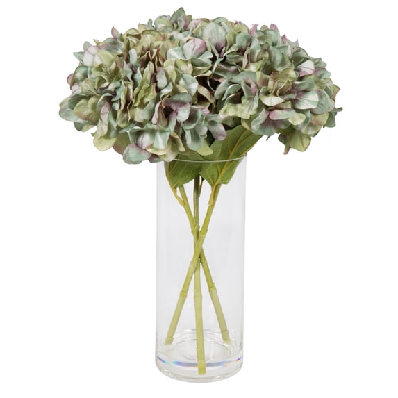 14" Artificial Polyester, Glass Lavender, Hydrangea Bouquet, by Vickerman