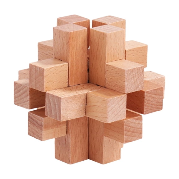 14-Bar Kongming Lock Traditional 3D Wooden Puzzle with Interlocking Structure for Intellectual Development and Family Game Night Fun