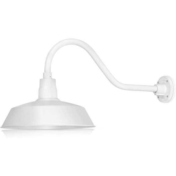 14" Barn Light Fixture with Adjustable 19 3/4" Curved Arm - Indoor/Outdoor Use - Sign Lighting - LED Wall Lamps