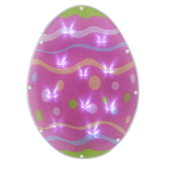 14" Battery Operated LED Lighted Easter Egg Window Silhouette