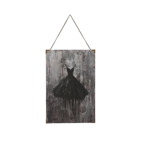 14" Black Ballerina Dress Drip Painting Wall Décor by Ashland® - Summer Home Decor