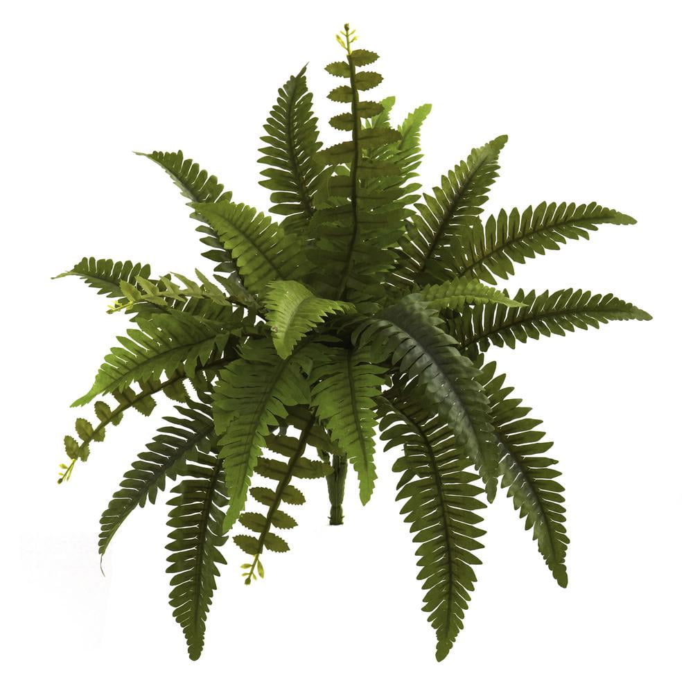 Lifelike Green Plastic Boston Fern Tabletop Arrangement Set
