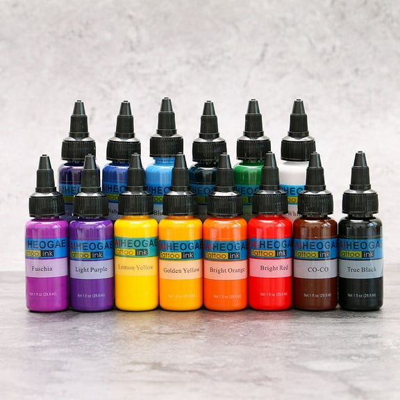 14 Bottle Professional Permanent Makeup Tattoo Ink Kit 1oz Tattoo Inks 30ml Lism