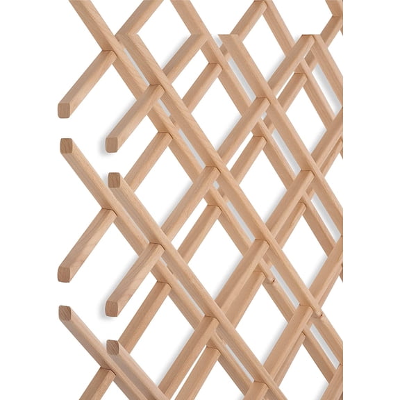 14-Bottle Trimmable Wine Rack Lattice Panel Inserts in Unfinished Solid North American Alder for Cabinets & Displays
