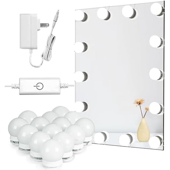 14 Bulb Vanity Lights for Mirror, Plug-in Power Adapter & Touch Dimmer, 6,000K, 1350 Lumens (Mirror Not Included)$$Tools & Hardware Other