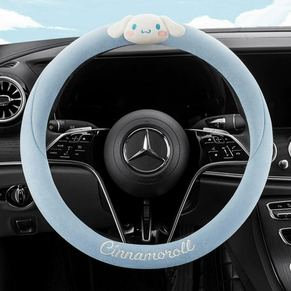 14" Car Universal Steering Wheel Protective Cover, Cartoon Cute Melody Cinnamoroll Rubber Non-Slip Decorative Supplies