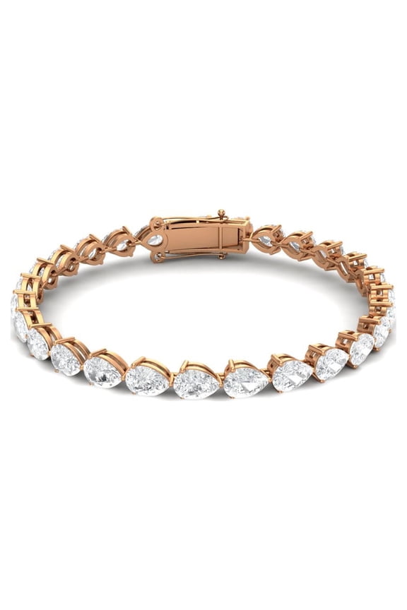 14 Carat Moissanite Diamond E Color VS1 Clarity Brilliant Cut 925 Sterling Silver Rose Plated Solitaire Wedding Tennis Bracelet