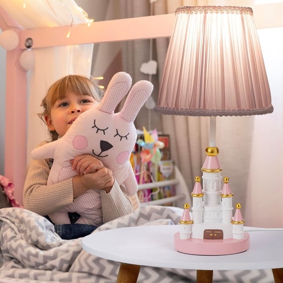 14" Castle Kids Table Lamp Pink + Special Offer + Cozy Bedside Light for Sleep & Reading + Girls Room