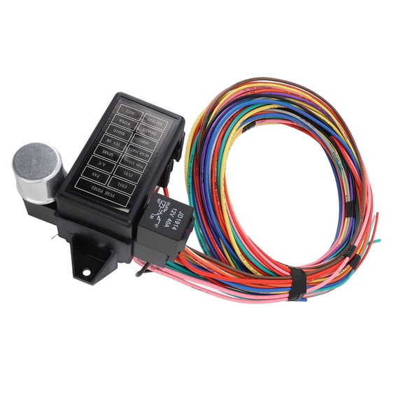 14 Circuit Wiring Harness Kit Professional Electrical Fuse Protection System for Hot Rod Rat Rod Sand Cars 10 inches / 25.4 cm
