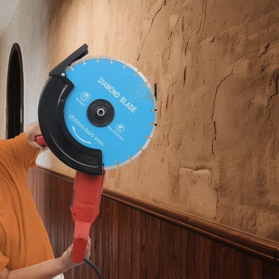 14" Circular Electric Demo Saw Concrete Saw Cutter Wet Dry Masonry Cut Saw For Cutting Marble, Concrete