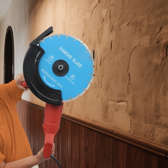 14" Circular Electric Demo Saw Concrete Saw Cutter Wet Dry Masonry Cut Saw for Fire Fighting, Demolition