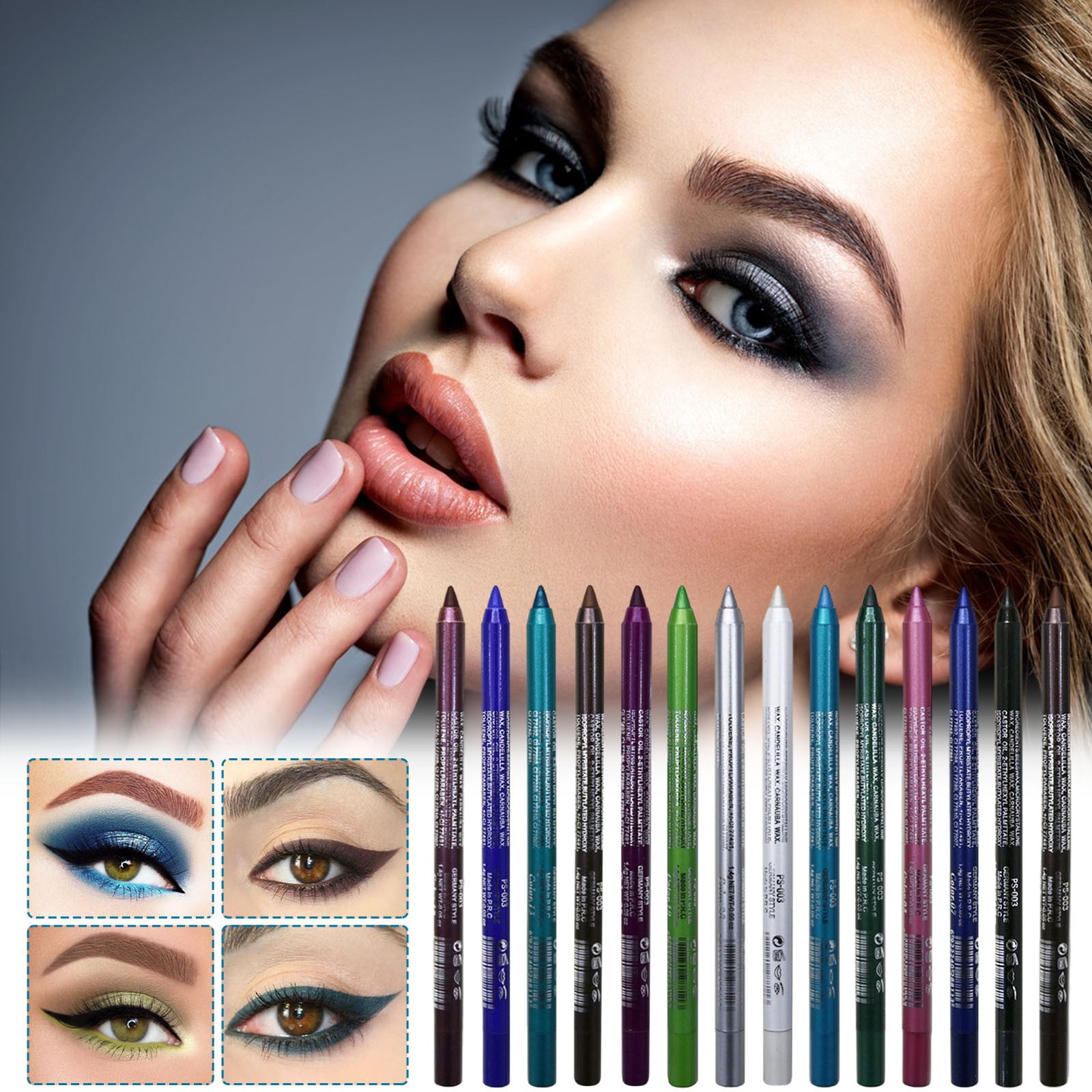 14-Color Neon Gel Eyeliner Set - Long Lasting, Waterproof, Smudge Proof ...
