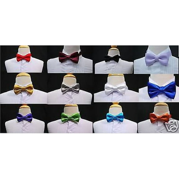 14 Colors Selection Satin bow Tie for Infant, Toddler & Boys Formal Tuxedo Suit