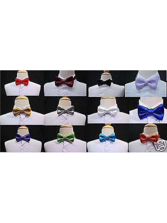 14 Colors Selection Satin bow Tie for Infant, Toddler & Boys Formal Tuxedo Suit