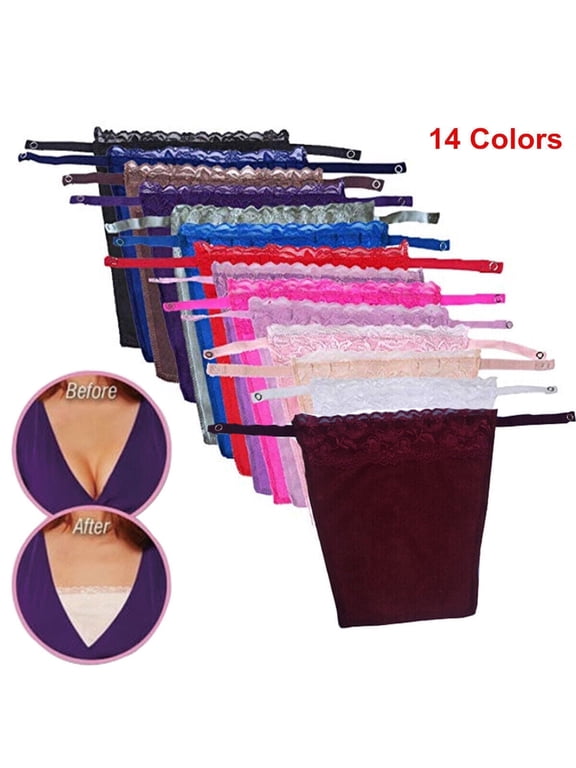 14 Colors Women's Lace Clip-on Mock Camisole Bra Insert Overlay Modesty Panel US
