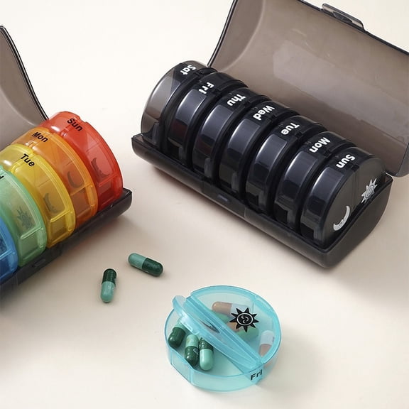 14-Compartment Weekly Pill Organizer – Food-Grade Vitamin Storage Box, Portable 7-Day Morning & Evening Medication Case